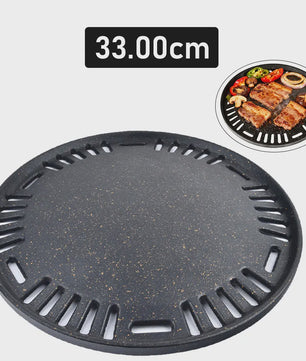 Ronde Grillplaat 29.5cm - Non-stick Aluminium voor Korean BBQ, Camping & Inductie