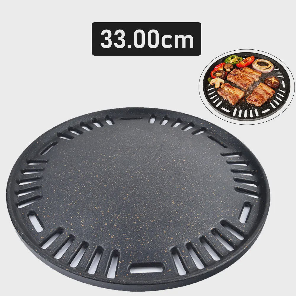 Ronde Grillplaat 29.5cm - Non-stick Aluminium voor Korean BBQ, Camping & Inductie