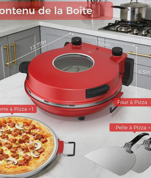 Elektrische Pizzaoven met Pizzasteen - Snel & Verstelbare Temperatuur