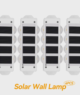 4x LED Solar Wandlampen Waterdicht - Buiten & Tuinverlichting met Boven- en Onderstraal