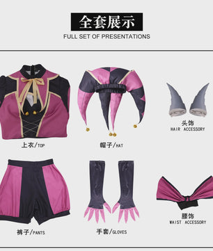 Columbina Cosplay Kostuum - Roze Clown Outfit voor Freak Circus