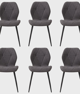 Set van 2, 4 of 6 Moderne Eetkamerstoelen - Comfortabel Gestoffeerd met Stalen Poten