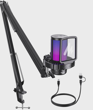 MAONO DGM20S USB Microfoon met RGB Verlichting en Ruisonderdrukking - Ideaal voor Streaming & Podcasts