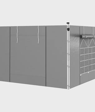 Outsunny Tentzijwanden 300x200 cm met Grijs Raam - 2 Panelen