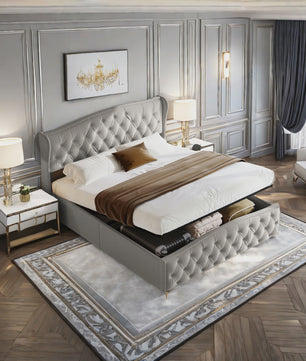 Stijlvol Hydraulisch Bed met Opbergruimte - Modern Design