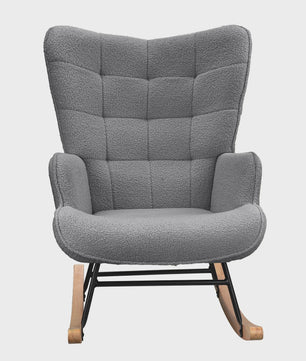 Comfortabele Schommelstoel met Teddy Stof - Zachte Lounge Chair voor Woonkamer & Slaapkamer