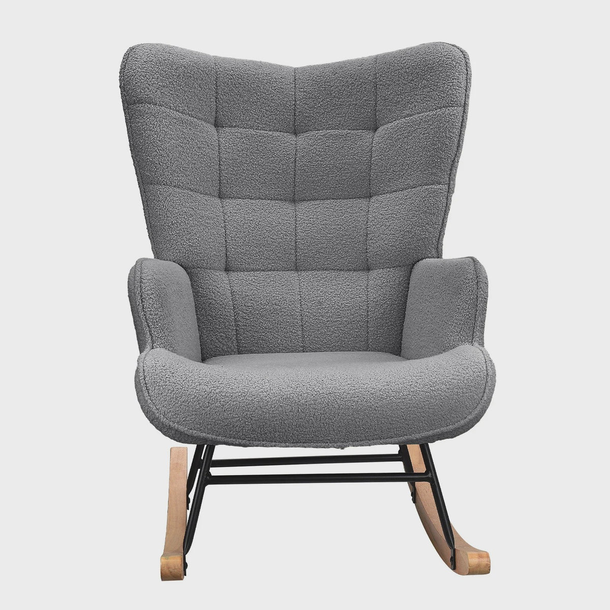 Comfortabele Schommelstoel met Teddy Stof - Zachte Lounge Chair voor Woonkamer & Slaapkamer
