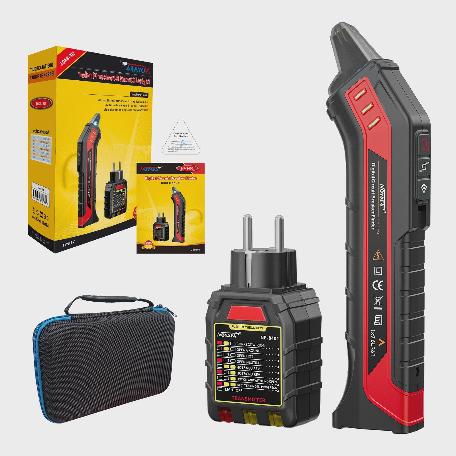 NOYAFA NF-8401 Circuit Breaker Finder & Socket Tester - Elektrisch Diagnostisch Gereedschap