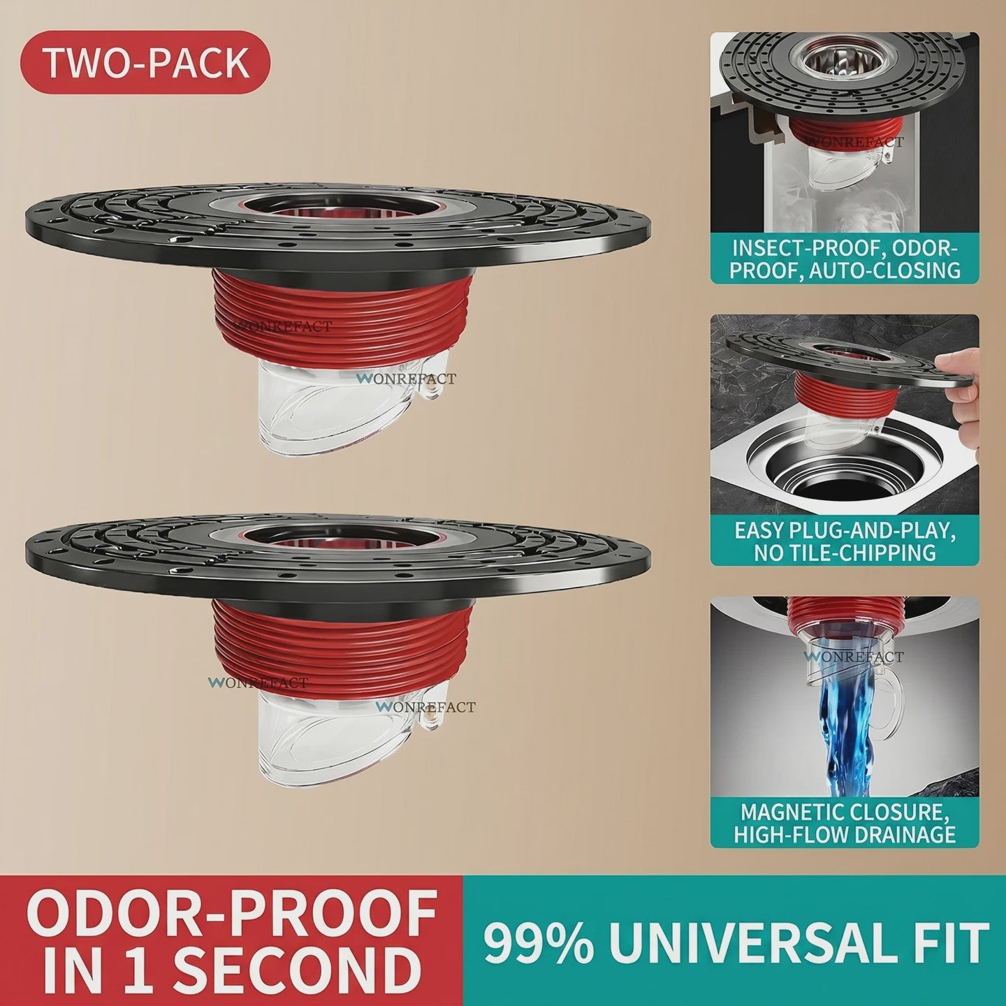 Verstelbare Vloer Drain met Geur- en Insectenwering - 100mm - Op Maat Te Knippen