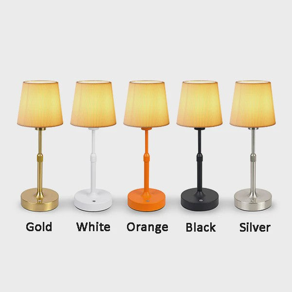 Draadloze Tafellamp met Stoffen Kap - Oplaadbaar & Dimbaar met Touch Switch - Warm Licht