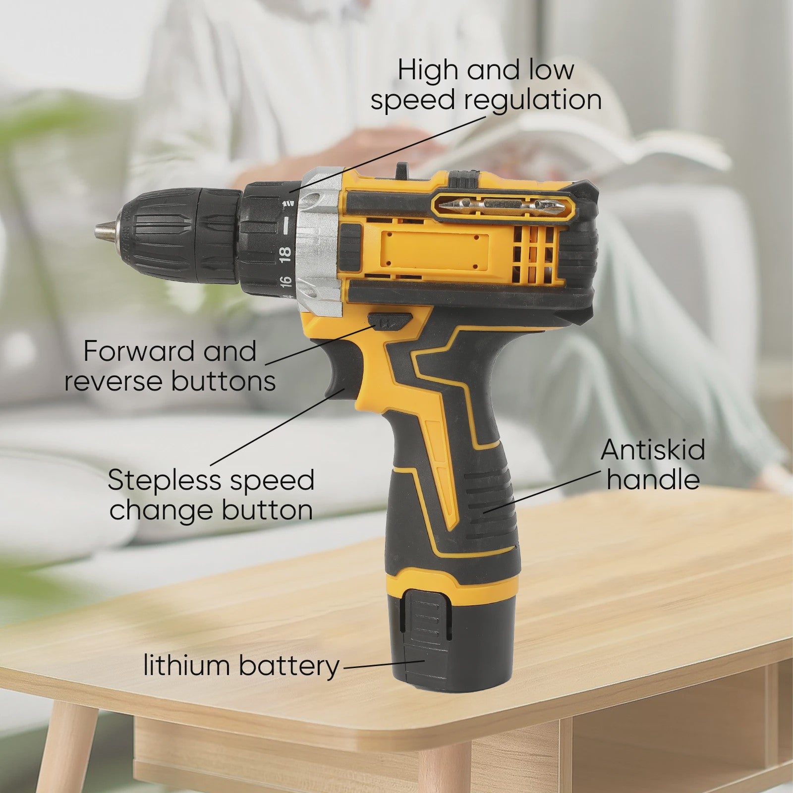 Accu Klopboormachine Set met Lithium-Ion Batterij - Draadloos & Compact