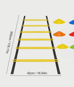 Agility Ladder & Voetbal Trainingscones Set voor Snelheid, Wendbaarheid en Voetbaltraining