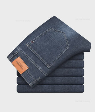 Herfst/Lente Heren Jeans - Comfortabele Stretch Katoen, Recht Model, Grijs