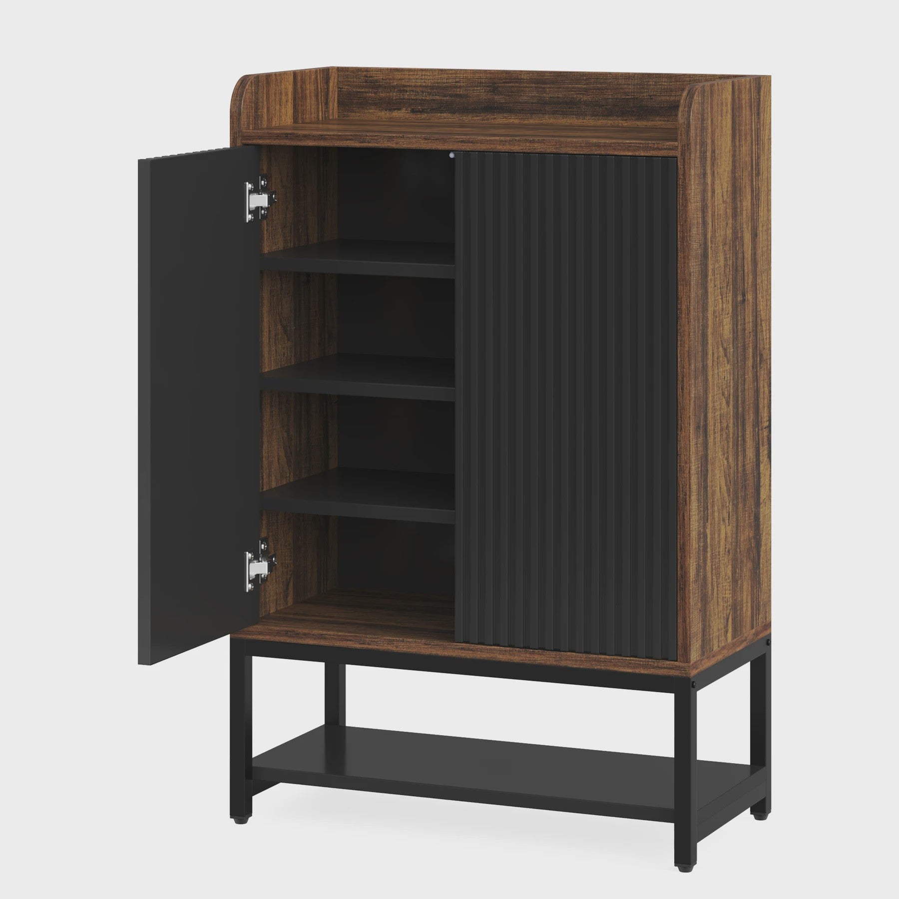 Stijlvolle Houten Schoenenkast met Deuren - 5 Niveaus - Entree & Hal Organizer