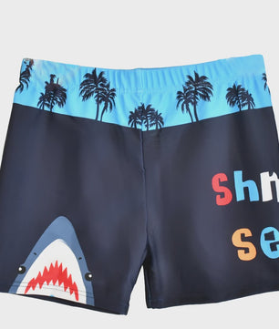 Zwemshorts Jongens - Sneldrogende Zwembroek met Dino & Haai Print
