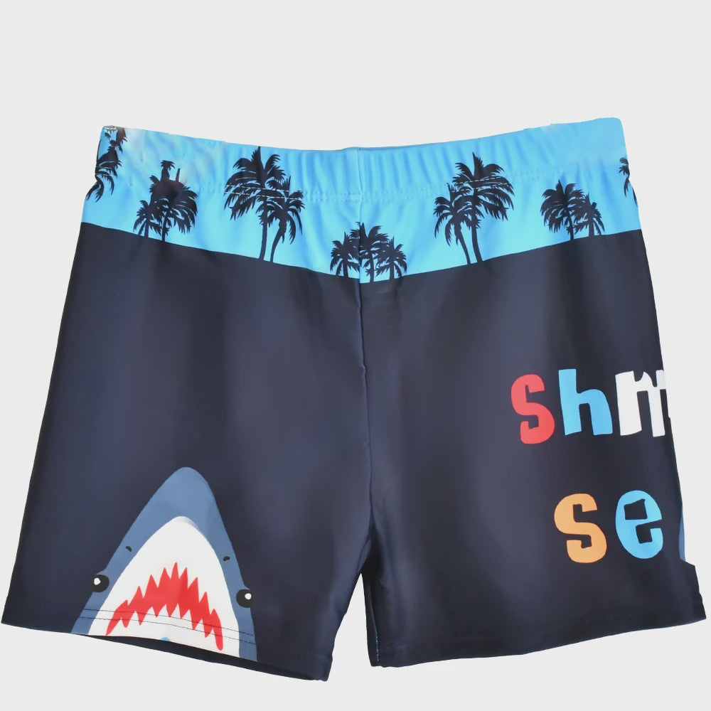 Zwemshorts Jongens - Sneldrogende Zwembroek met Dino & Haai Print