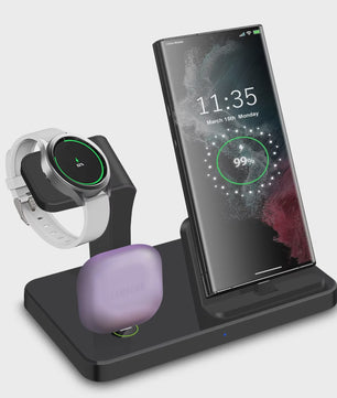 3-in-1 Draadloze Oplaaddock met Type-C voor Samsung Telefoon, Horloge & Buds - Snelladen