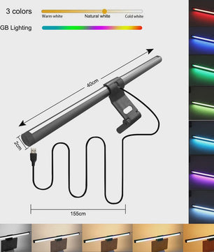 Monitor Lamp LED - Sfeerverlichting & Leeslamp voor Bureau & Gaming - USB