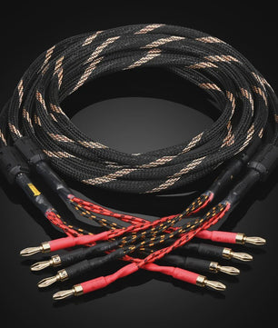 High-End Hifi Luidsprekerkabel - 6N OFC Koper, Vergulde Banana/Y-stekkers