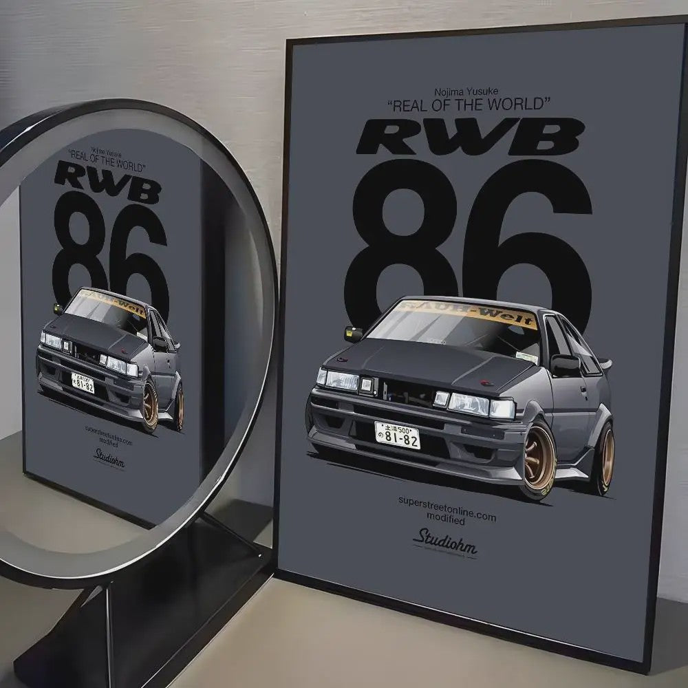 Initial D AE86 JDM Poster - Iconische Auto Kunst voor de Fan