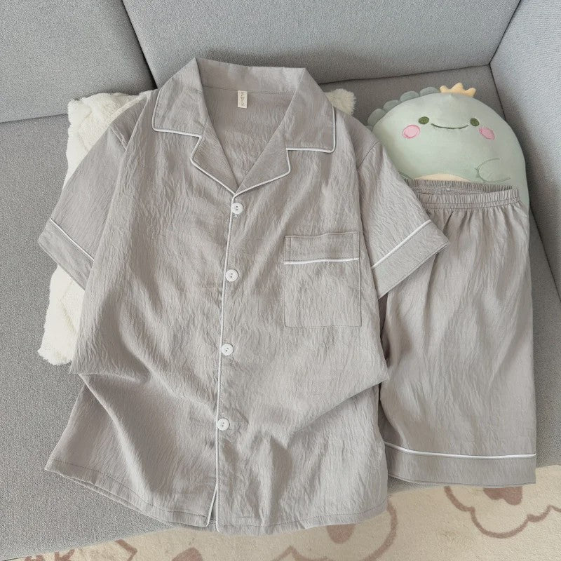 Heren Pyjamaset Korte Mouw & Shorts - Comfortabele Zomer Loungewear