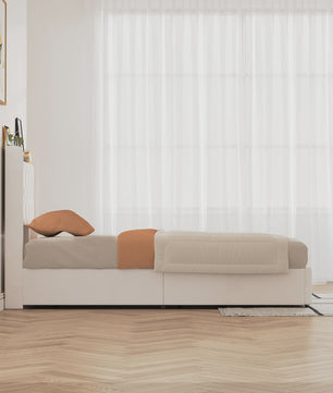 Modern Gestoffeerd Bed met Hydraulische Opbergruimte - 90x200cm of 140x200cm