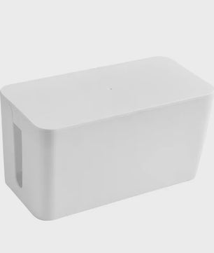 Stijlvolle Kabel Organizer Box met Houten Deksel - Bureau & Kantoor Kabelmanagement