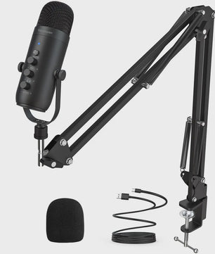 Professionele USB Condensator Microfoon Kit met Boomarm voor Streaming & Podcast