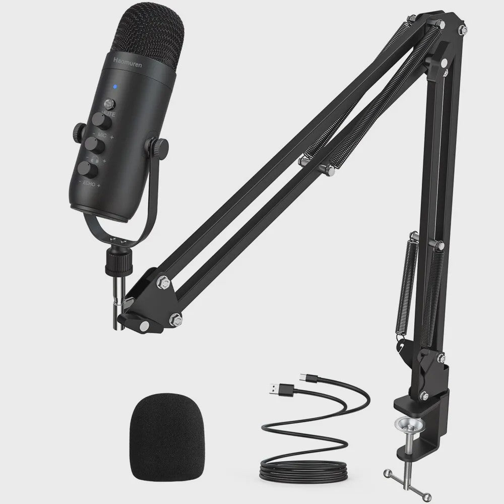 Professionele USB Condensator Microfoon Kit met Boomarm voor Streaming & Podcast