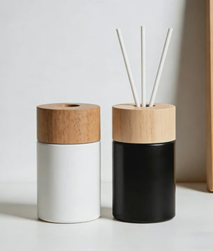 100x Diffuser Stokjes - 3mm x 240mm - Houtkleur, Zwart & Wit - Geurverspreider