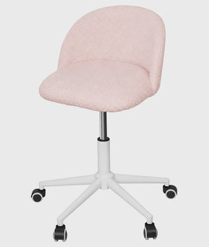 Stijlvolle Bureaustoel & Make-up Stoel met Schuimvulling en Verstelbare Hoogte - Roze, Wit of Grijs