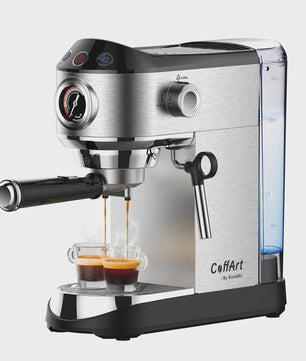 BioloMix Espressomachine 20 Bar RVS met Stoompijpje - Semi-Automatisch