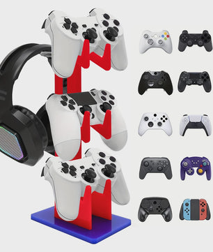 Universele 3-laags Controller & Headset Houder - Zwart, Wit, Transparant