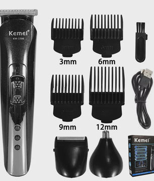 Kemei KM-1506 3-in-1 Oplaadbare Trimmer: Baard, Neus & Haar