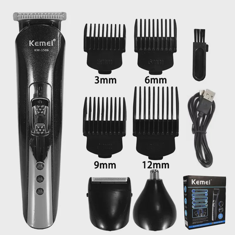 Kemei KM-1506 3-in-1 Oplaadbare Trimmer: Baard, Neus & Haar