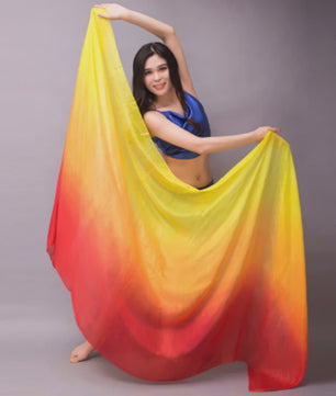 Zijden Sjaal voor Buikdans - Gegradueerde Kleuren & Maten (200-270cm)
