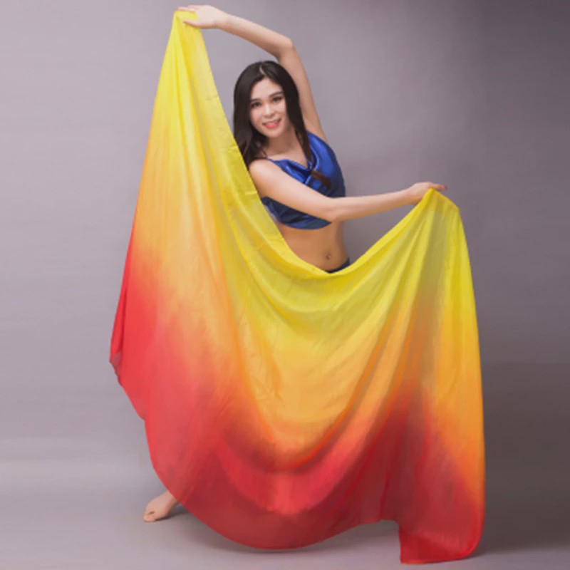 Zijden Sjaal voor Buikdans - Gegradueerde Kleuren & Maten (200-270cm)