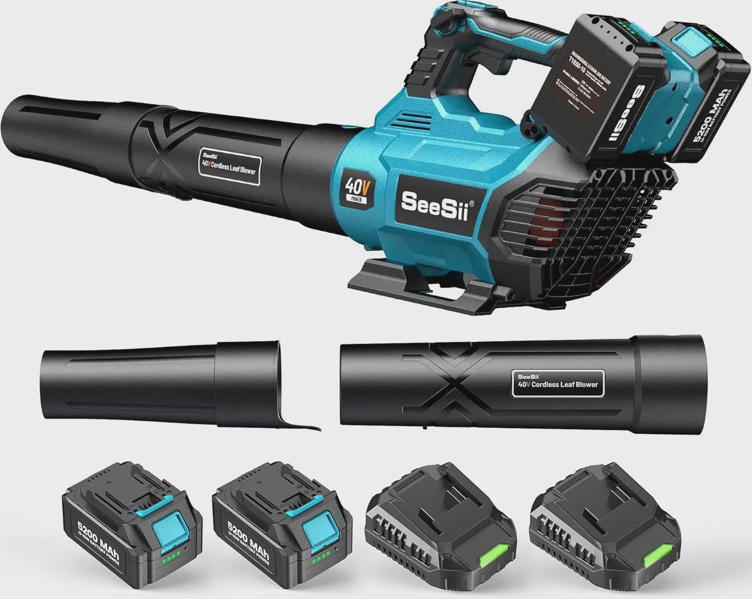 Seesii 40V Accu Bladblazer - Krachtige 680CFM Turbo Blower met Dubbele Batterij & Makita Compatibiliteit