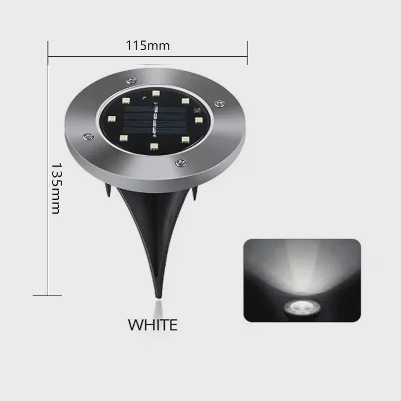 8/20 LED Solar Grondspots - Waterdichte Buitenverlichting voor Tuin, Pad & Terras