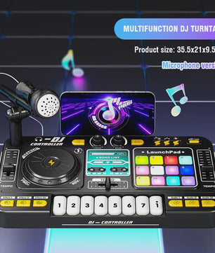 Kinder DJ Mixer met Microfoon, Piano Keyboard & Bluetooth - Interactief Muziekspeelgoed