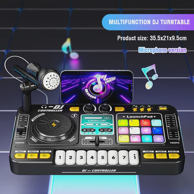Kinder DJ Mixer met Microfoon, Piano Keyboard & Bluetooth - Interactief Muziekspeelgoed