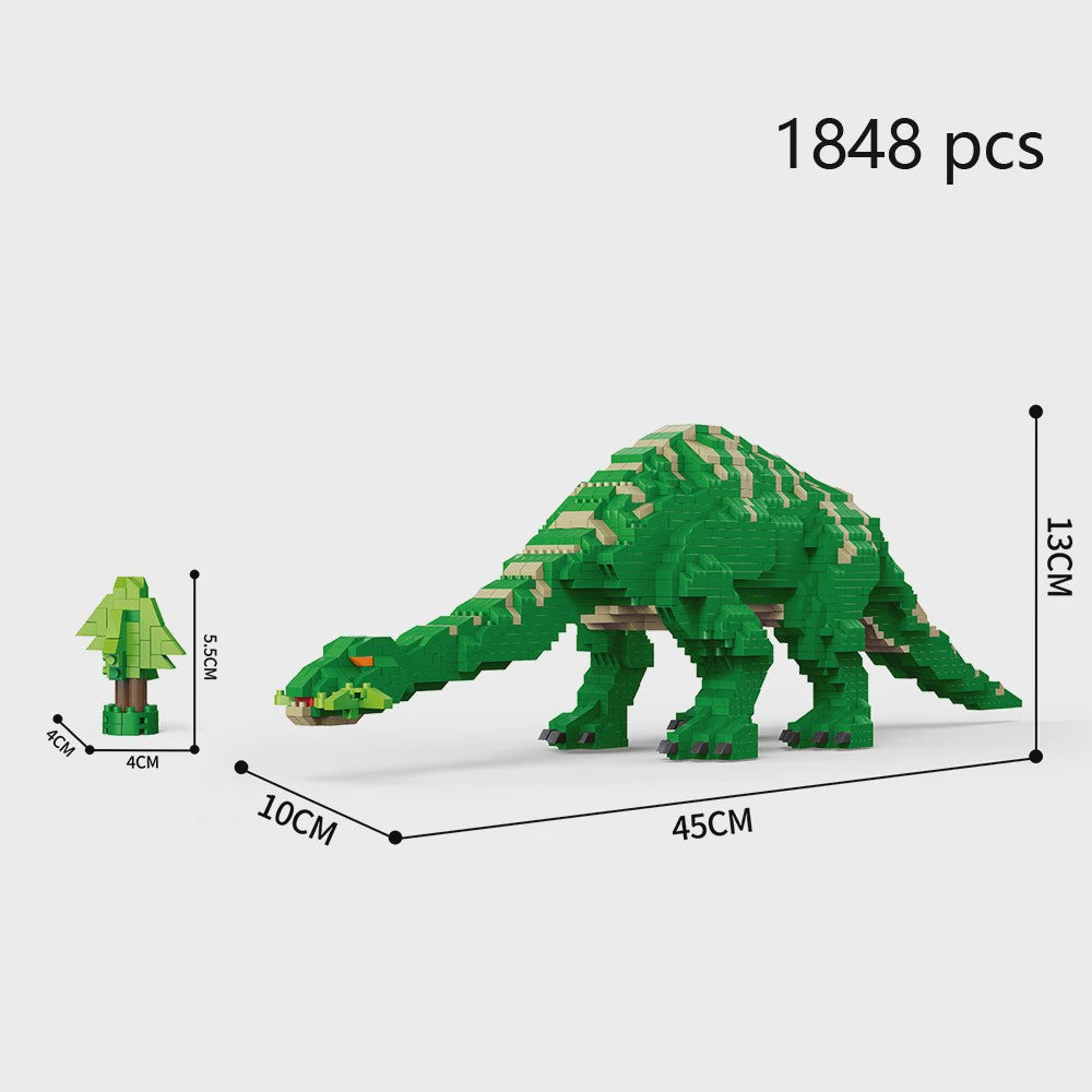Dinosaurus Bouwstenen Speelgoed - Stegosaurus & T-Rex Micro Mini Blokken