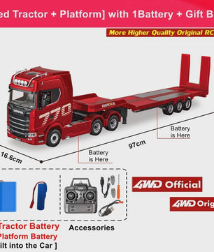 RC Tractor Truck Scania 770S 1:18 - Officieel Gelicenseerd met Licht & Geluid