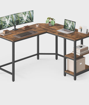 VASAGLE L-vormig Hoekbureau - Ruimtebesparend Kantoor Bureau 130x120x76 cm