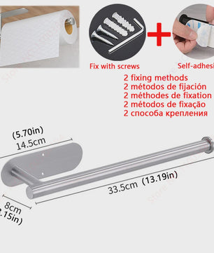 Set Badkamer Accessoires: Handdoekrek, Toiletrolhouder, Haak & Ring - Zwart