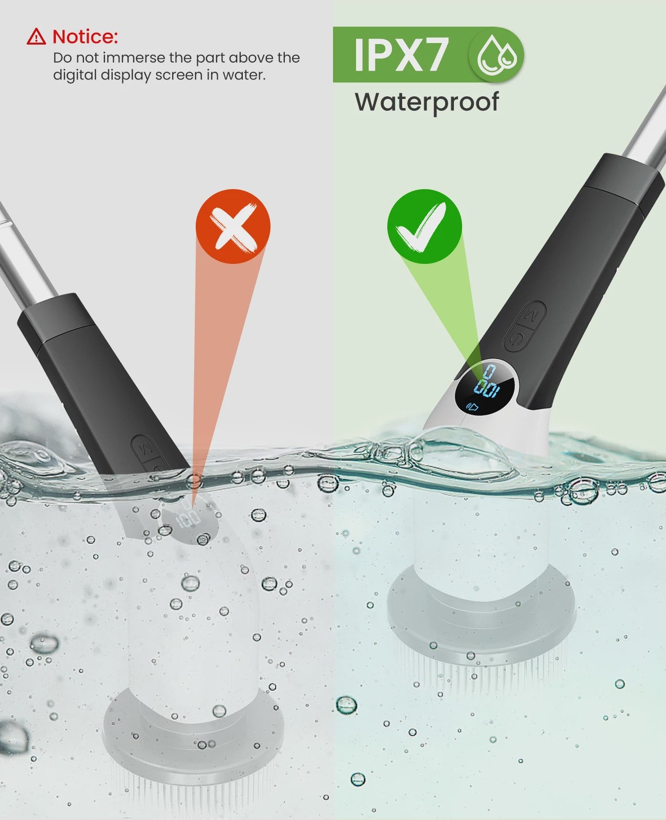 Elektrische Spin Scrubber 8-in-1 met Telescoopsteel en 8 Opzetborstels