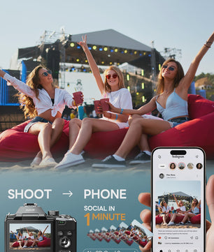 NBD S205E Digitale Camera: 5K Video, 64MP Foto, 16x Zoom & 3" Flip Screen