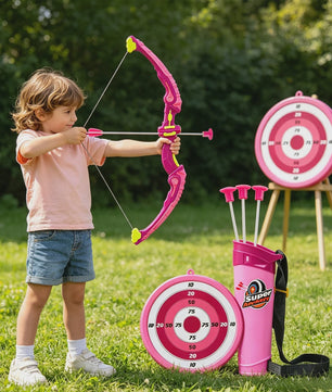 Boog en Pijl Set voor Kinderen - Inclusief Doelwit, Koker & Zuignap Pijlen - Leuk Cadeau Vanaf 4 Jaar