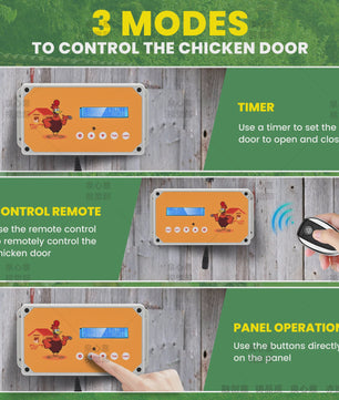 Automatic Chicken Door Control Box With Timer, Power or Battery Energy,Chicken Coop Door Box Traction Up to 4kg