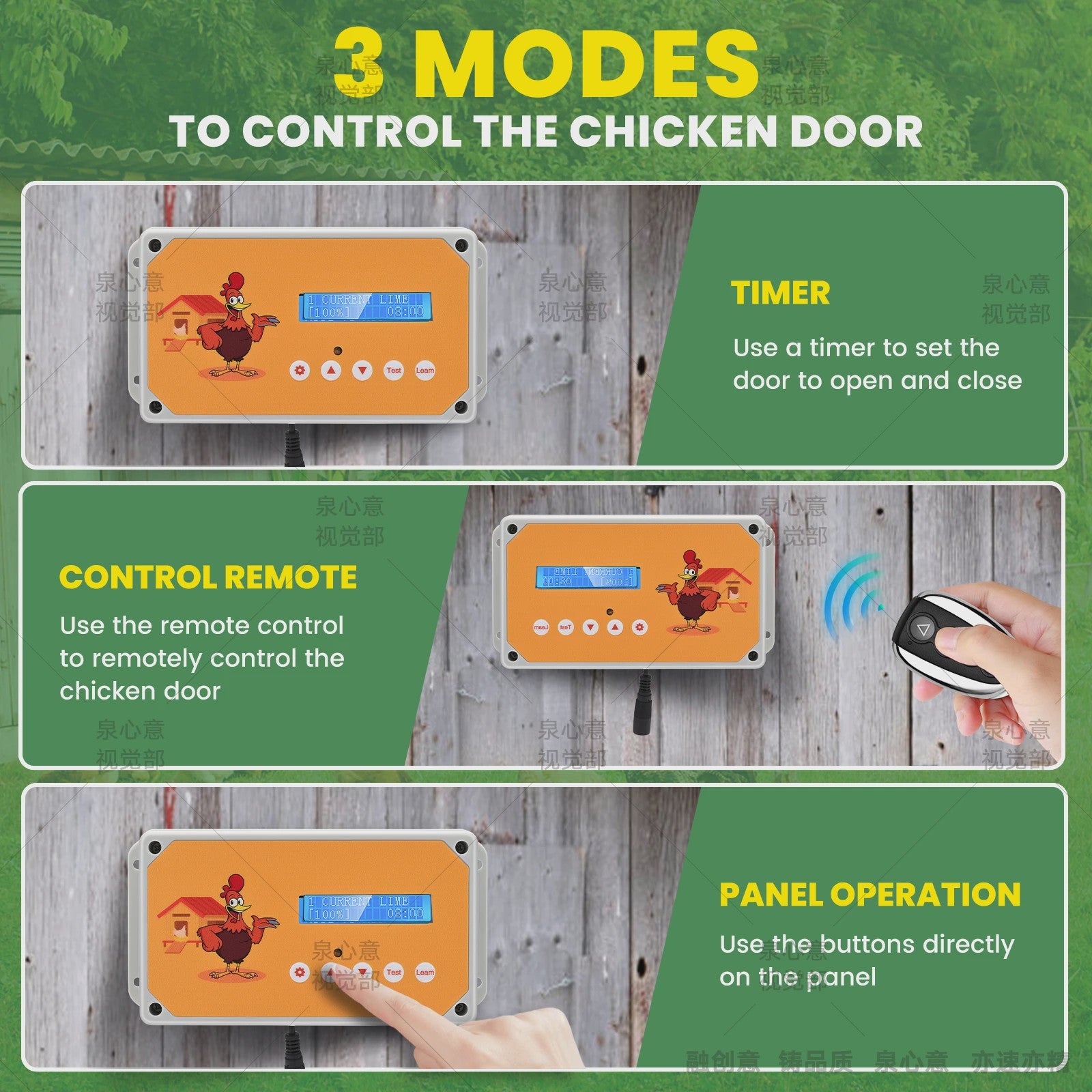 Automatic Chicken Door Control Box With Timer, Power or Battery Energy,Chicken Coop Door Box Traction Up to 4kg